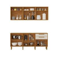 Cozinha Completa 11 Portas 2 Gavetas Lorena Kaiki Móveis - Nature/off - 3