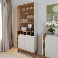 Cristaleira Ambiente Jurerê Off White Matte Freijó - Colibri - 1