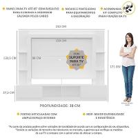Estante Com Suporte Tv 65" E 2 Portas Oslo Multimóveis V3386 Branca Branco - 6