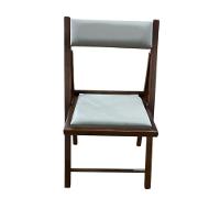 Cadeira Dobrável Em Madeira Com Assento E Encosto Estofados Castanho - 3