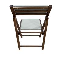 Cadeira Dobrável Em Madeira Com Assento E Encosto Estofados Castanho