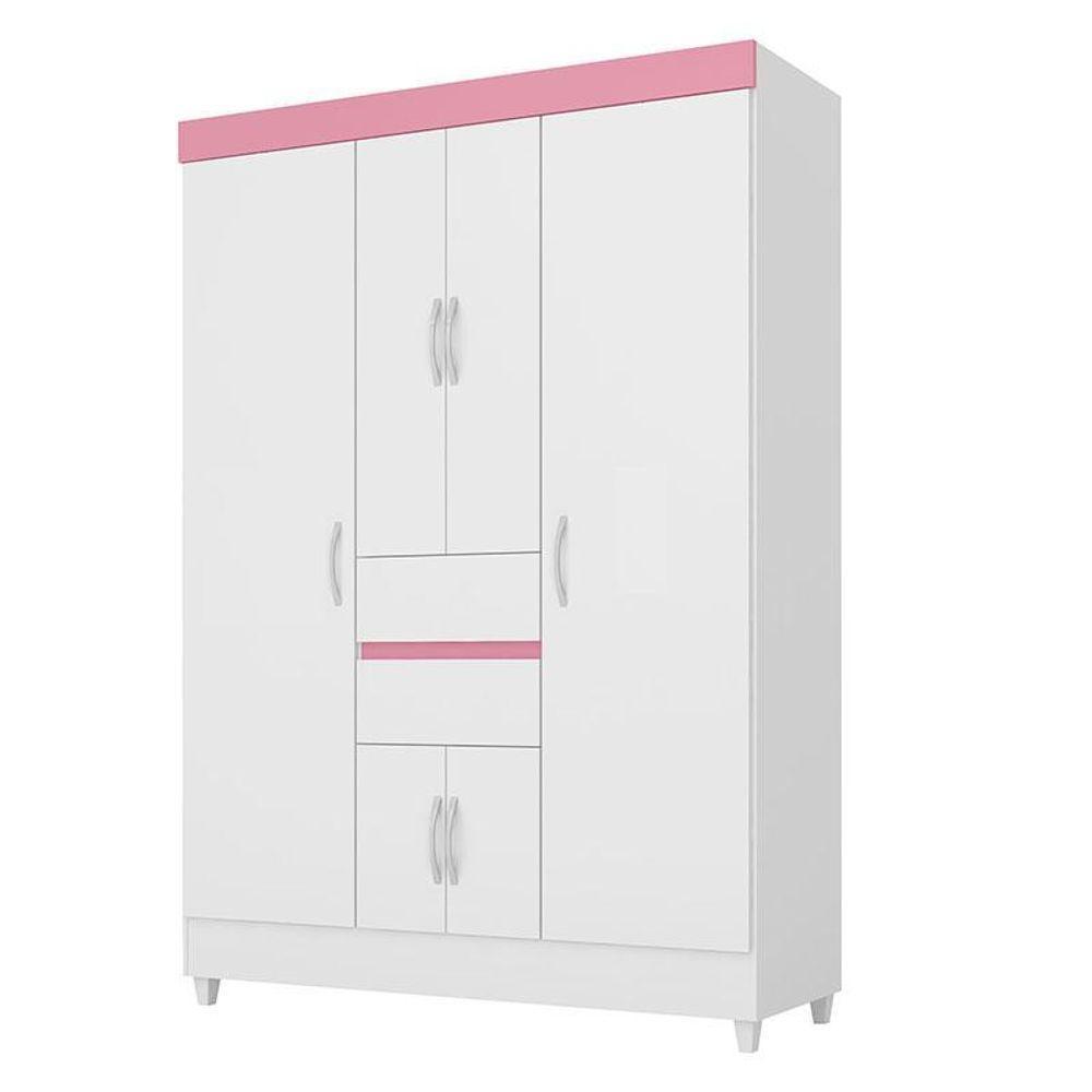 Cômoda London E Guarda Roupa Solteiro Ecom 2 Branco Flex - Demóbile - 5