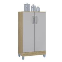 Cômoda 867 4 Gavetas Com Armário Multiuso 2 Portas Pequeno Damasco Off White - Poquema - 5