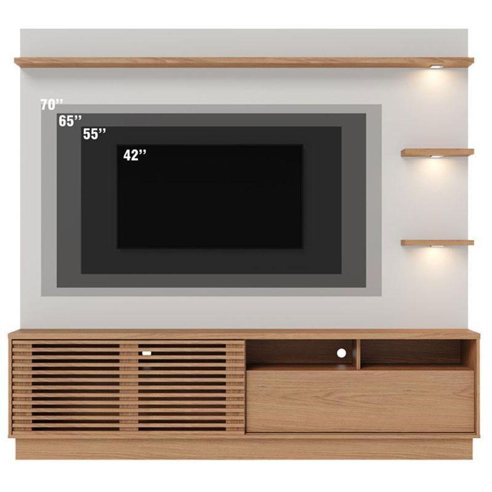 Estante Home Theater Ambiente Campeche Freijó Off White Matte - Colibri - 7