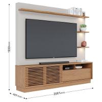Estante Home Theater Ambiente Campeche Freijó Off White Matte - Colibri - 2