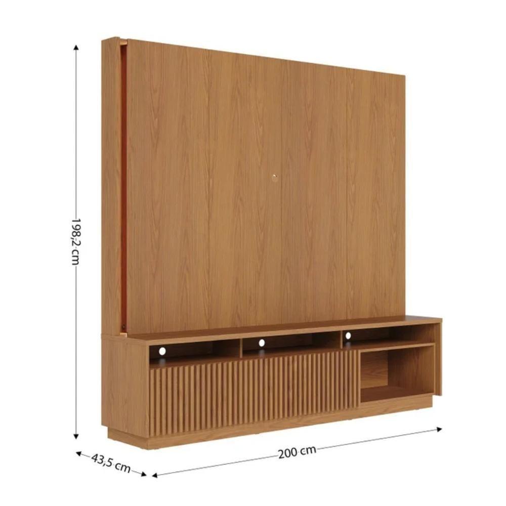 Estante Home Para Tv Até 75 Polegadas Com Led 2 Portas Jordão Freijó - 2