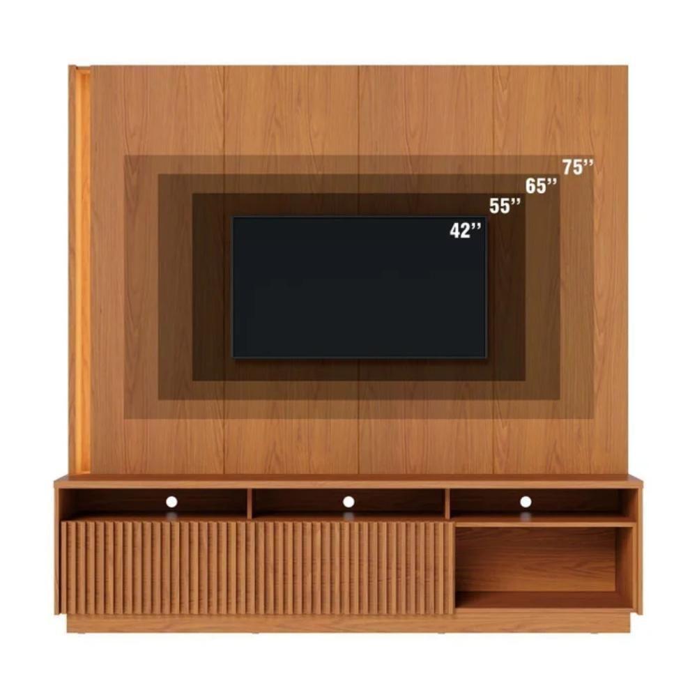 Estante Home Para Tv Até 75 Polegadas Com Led 2 Portas Jordão Freijó - 4