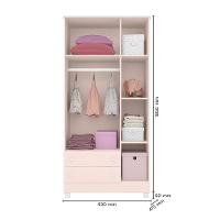 Dormitório Doce Sonho 3 Portas, Cômoda 4 Gavetas, Berço Rosa Acetinado Com Rodízio E Colchão - Qmovi Rosa Acetinado - 3