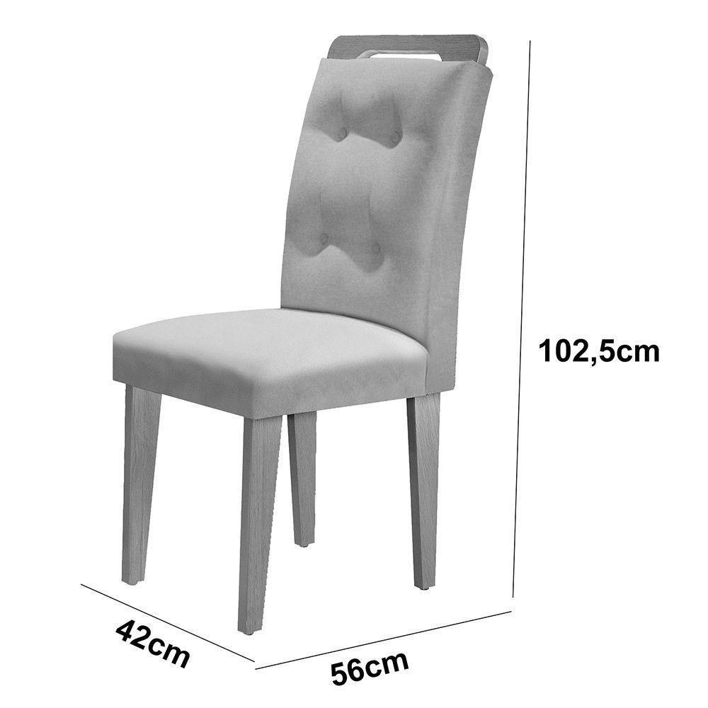 Sala De Jantar Mesa Olimpia 120cm Mdf Vidro Canto Copo Com 4 Cadeiras Carol Grafite Com Imbuia - 4