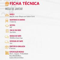 Sala De Jantar Mesa Olimpia 120cm Mdf Vidro Canto Copo Com 4 Cadeiras Carol Grafite Com Imbuia