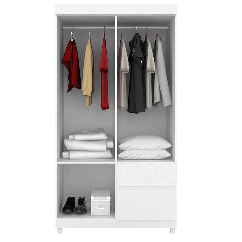 Cômoda Montevidéu E Guarda Roupa Solteiro Lótus Branco Flex - Demóbile - 7