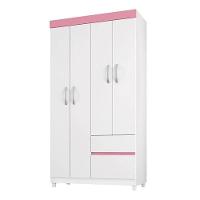 Cômoda Montevidéu E Guarda Roupa Solteiro Lótus Branco Flex - Demóbile - 6