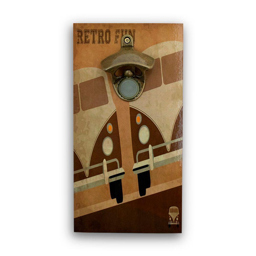Abridor Garrafas Parede Kombi Retro Mdf Com Imã 25x13 Cm - 1