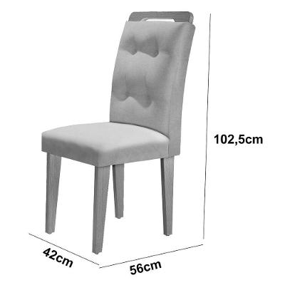 Sala De Jantar Mesa Olímpia 120cm Mdf Canto Copo Com 4 Cadeiras Carol Marrom, Off White E Imbuia