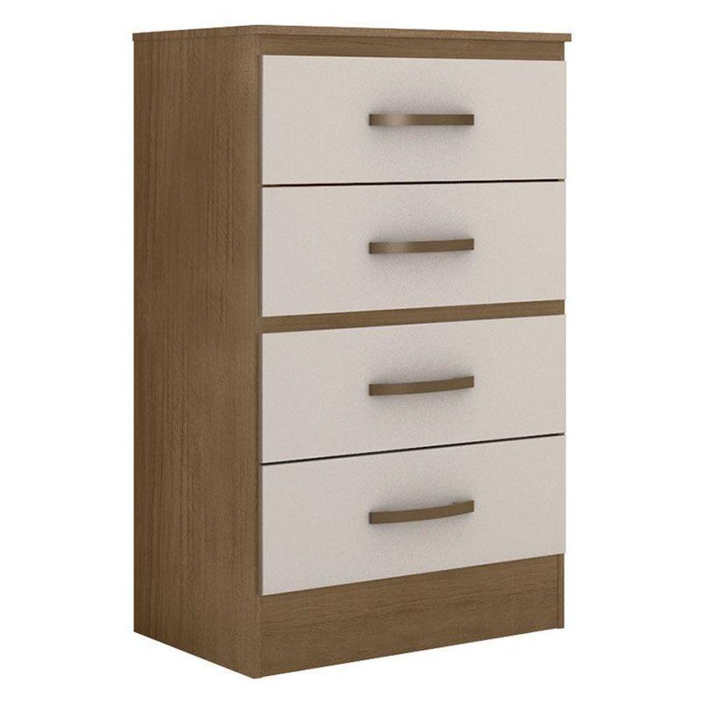 Guarda Roupa Casal 6 Portas E Cômoda 4 Gavetas Lite Nature Off White – Móveis Leão - 5