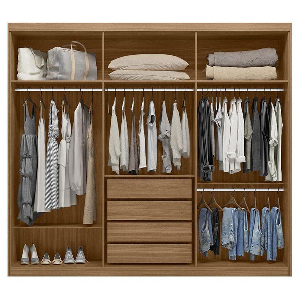 Guarda Roupa Casal Ambiente Dalila 32411pe Amendola Off White Flex Com Pés - Demóbile - 4