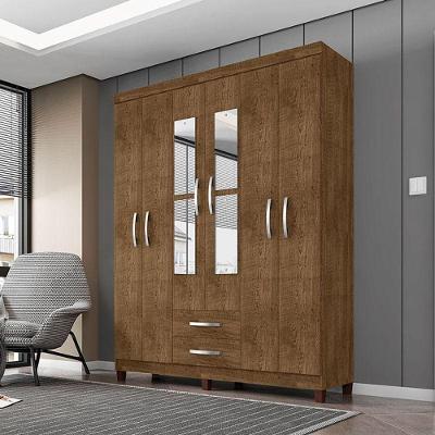 Guarda Roupa Casal Modena 6 Portas Bater 2 Gavetas Malbec