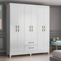 Guarda Roupa Casal Ambiente Panamá 6 Portas Branco Brilho - Moval - 1