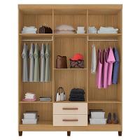 Guarda Roupa Casal Modena Com Cômoda Madri E Armário Multiuso Recife Carvalho Americano Off White – Incorplac