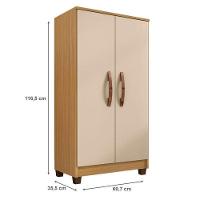Guarda Roupa Casal Modena Com Cômoda Madri E Armário Multiuso Recife Carvalho Americano Off White – Incorplac - 9
