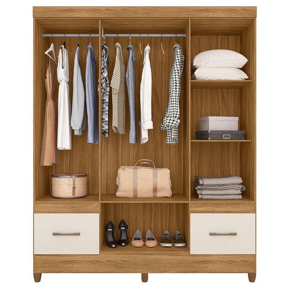 Guarda Roupa Casal Ms912 6 Portas Freijó Off White - Moval - 3