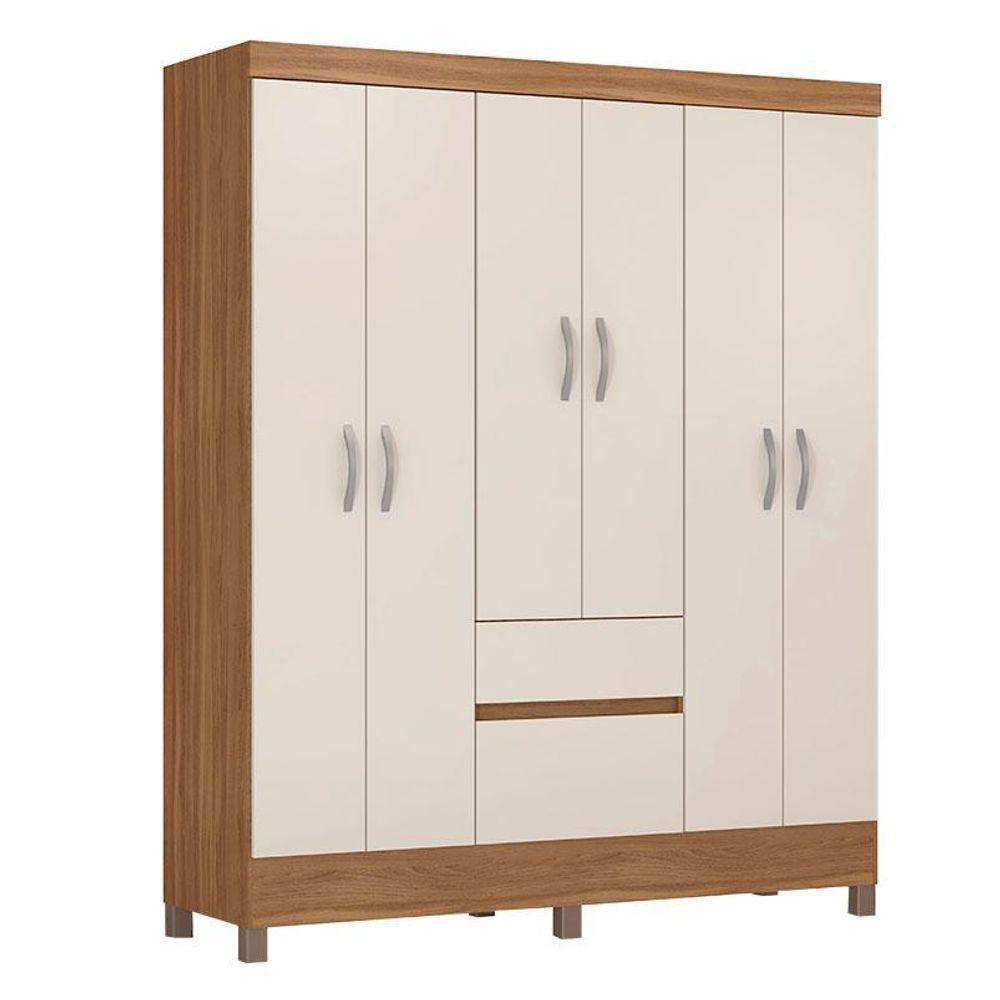 Guarda Roupa Casal Flash 2 Amêndola Touch Off White – Demóbile - 1