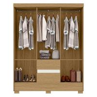 Guarda Roupa Casal Coimbra 2005138 Com Armário Multiuso New 2000191 E Cômoda 2014143 Atacama Off White - Aramóveis - 3