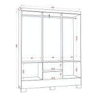 Guarda Roupa Casal Coimbra 2005138 Com Armário Multiuso New 2000192 E Cômoda 2014140 Atacama Off White - Aramóveis