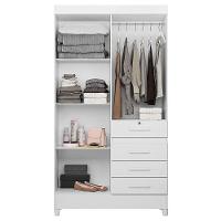 Guarda Roupa Infantil Ambiente Sobral 4 Portas Branco Flex - Moval - 6