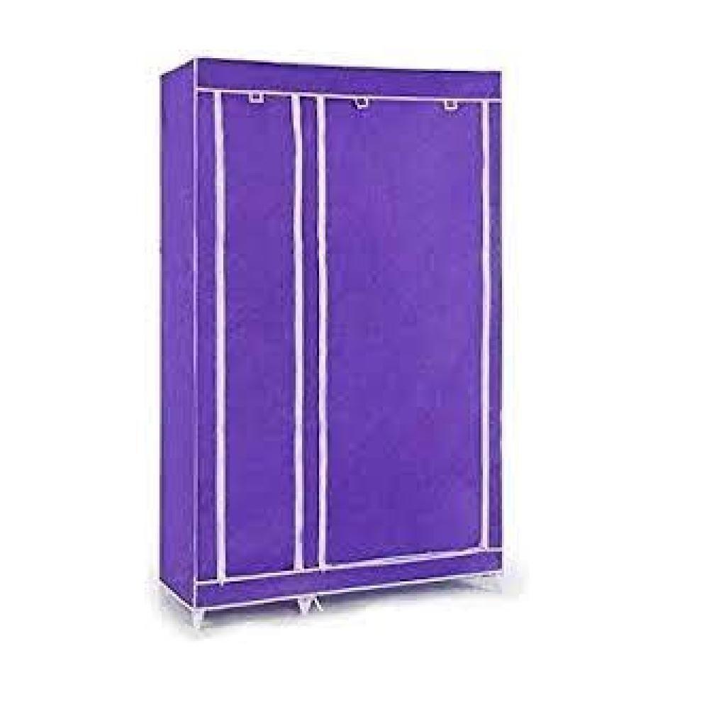 Guarda Roupa Compacto Cabideiro Duplo Arara Prateleiras Sapateira Organizador Camping Quarto Closet Roxo - 3