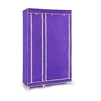 Guarda Roupa Compacto Cabideiro Duplo Arara Prateleiras Sapateira Organizador Camping Quarto Closet Roxo - 3