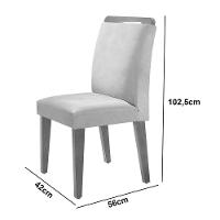 Sala De Jantar Mesa Olimpia 120cm Mdf Vidro Canto Reto Com 4 Cadeiras Marrom, Off White E Imbuia - 5