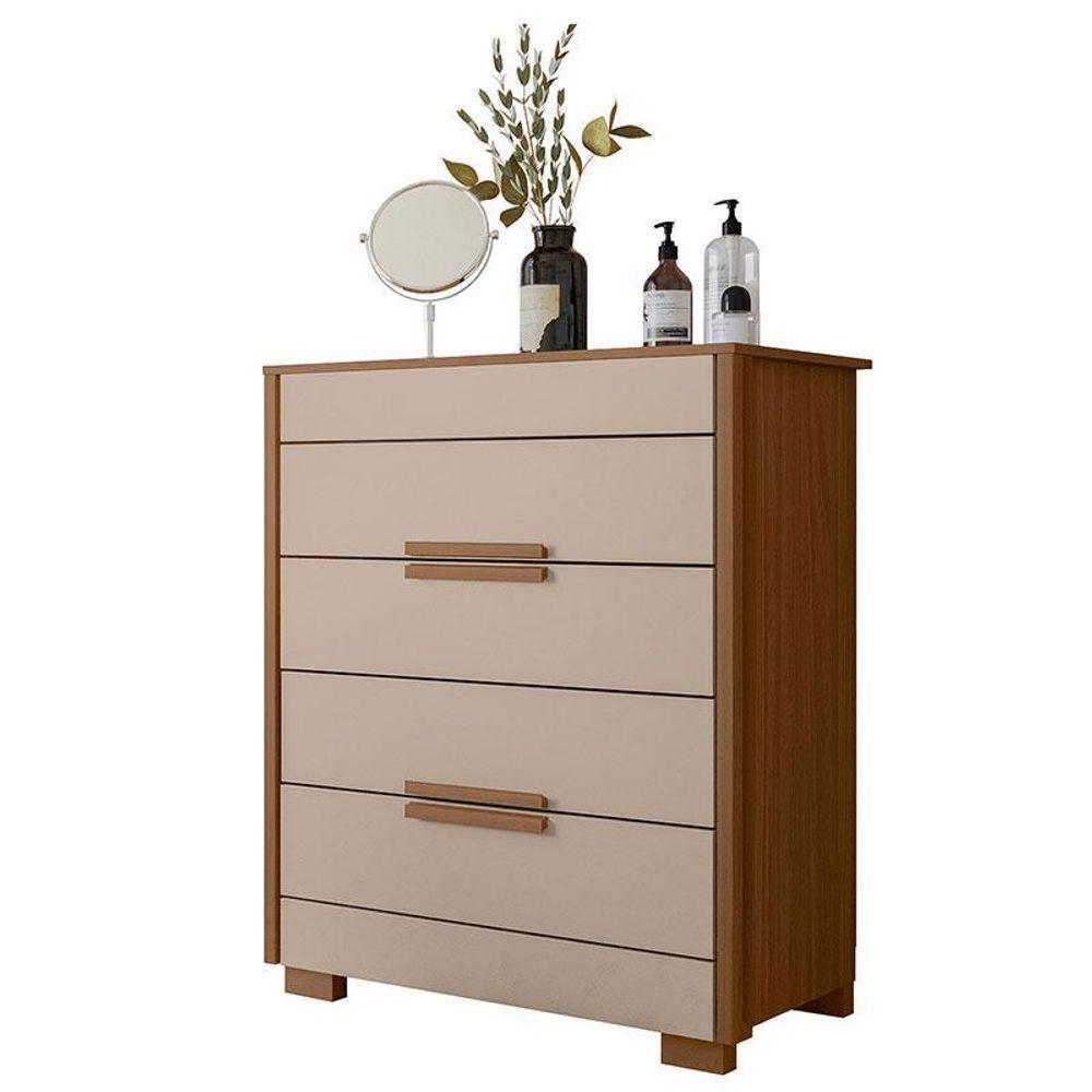 Guarda Roupa Casal Panamá E Cômoda Dhara Carvalho Fendi - Moval - 5