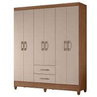 Guarda Roupa Casal Panamá E Cômoda Dhara Carvalho Fendi - Moval - 2