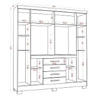 Guarda Roupa Casal Nápole 2045149 E Armário Multiuso 2000191 Branco Brilho - Aramóveis