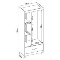 Guarda Roupa Solteiro Ambiente Prince Amêndola Touch Off White – Demóbile - 3