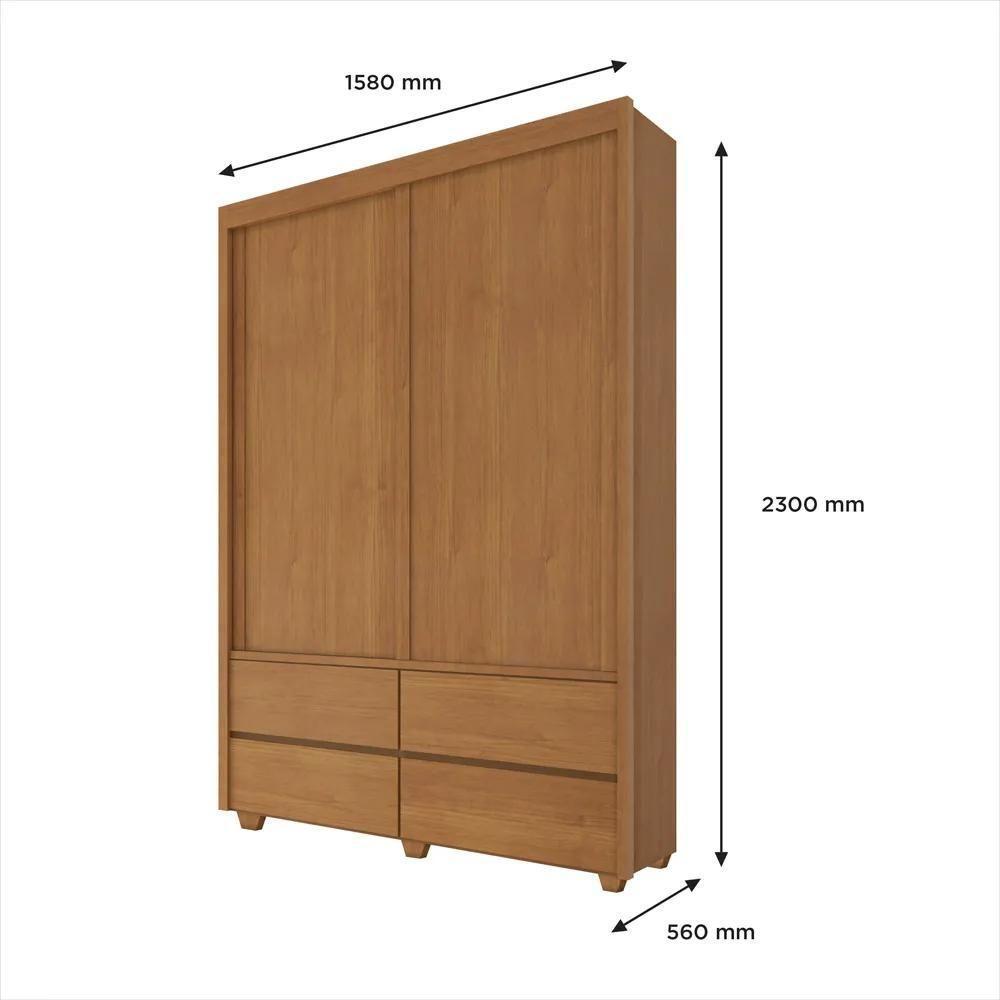 Guarda Roupa Solteiro 2 Porta 4 Gavetas Veroneze Rubi - 4