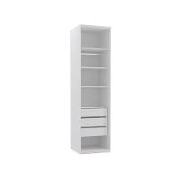 Guarda Roupa Modulado 1 Porta 3 Gavetas Com Espelho Branco 61cm - 2