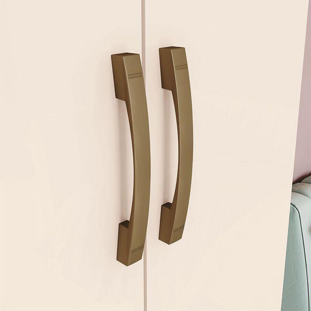 Guarda Roupa Solteiro Açaí Ambiente 3 Portas 2 Gavetas Com Chave Nature Off White - Henn - 4