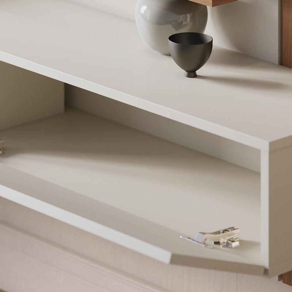 Home Suspenso Juriti 1.5 Ripado Off White Matte/freijó Para Tv Até 65” - Colibri Off White Matte/freijó - 4