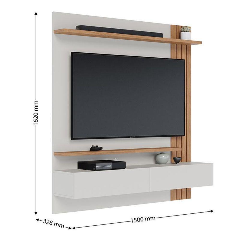 Home Suspenso Juriti 1.5 Ripado Off White Matte/freijó Para Tv Até 65” - Colibri Off White Matte/freijó - 5