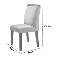 Sala De Jantar Mesa Olimpia 120cm Mdf Canto Reto Com 4 Cadeiras Athenas Turim / Off White / Imbuia