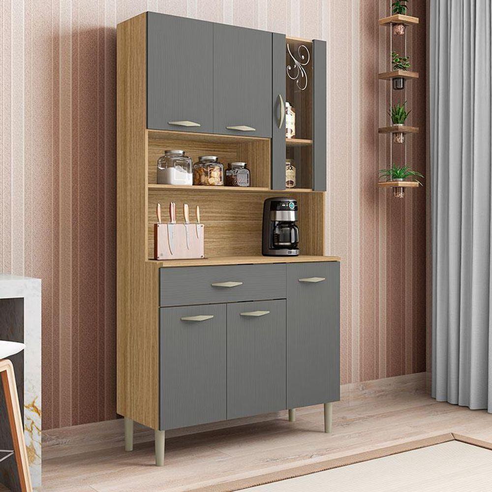 Kit Cozinha Golden 6 Portas Freijó Gris - Kits Paraná - 4