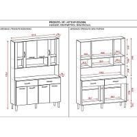 Kit Cozinha Golden 8 Portas Freijó Supremo Ripado - Kits Paraná - 3