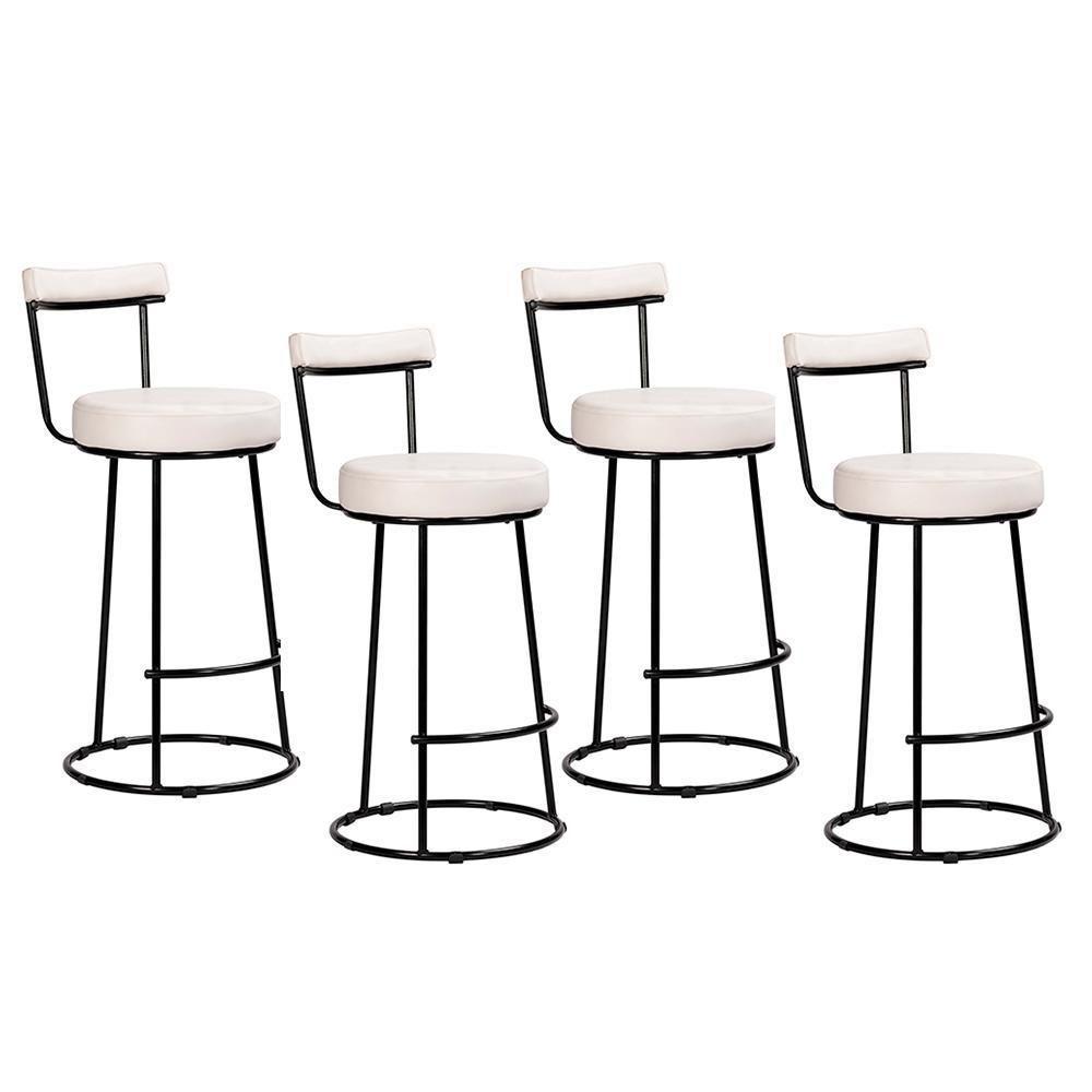 Kit 4 Banquetas Miami 96cm Couríssimo Branco - Salaone Branco - 1