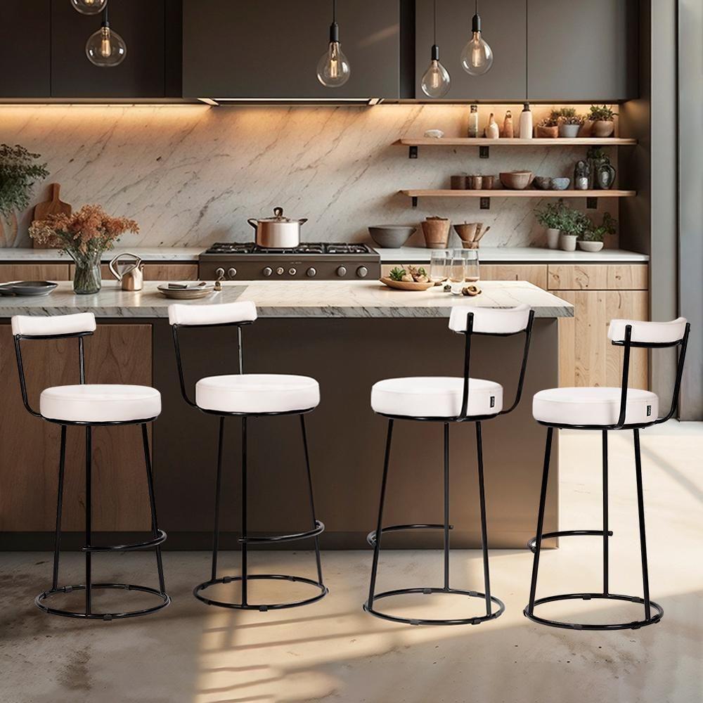 Kit 4 Banquetas Miami 96cm Couríssimo Branco - Salaone Branco - 2