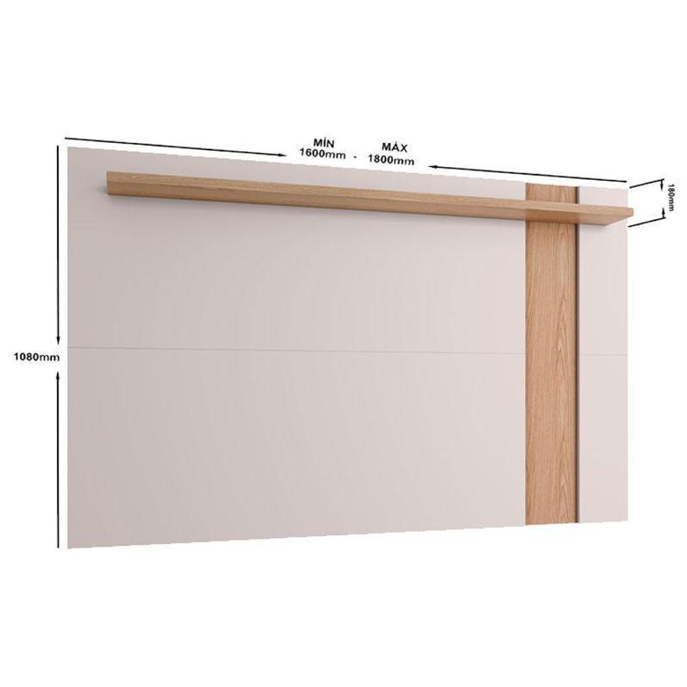 Painel Para Tv Suspenso Extensivo Ambiente Leme Off White Matte Freijó - Colibri - 4