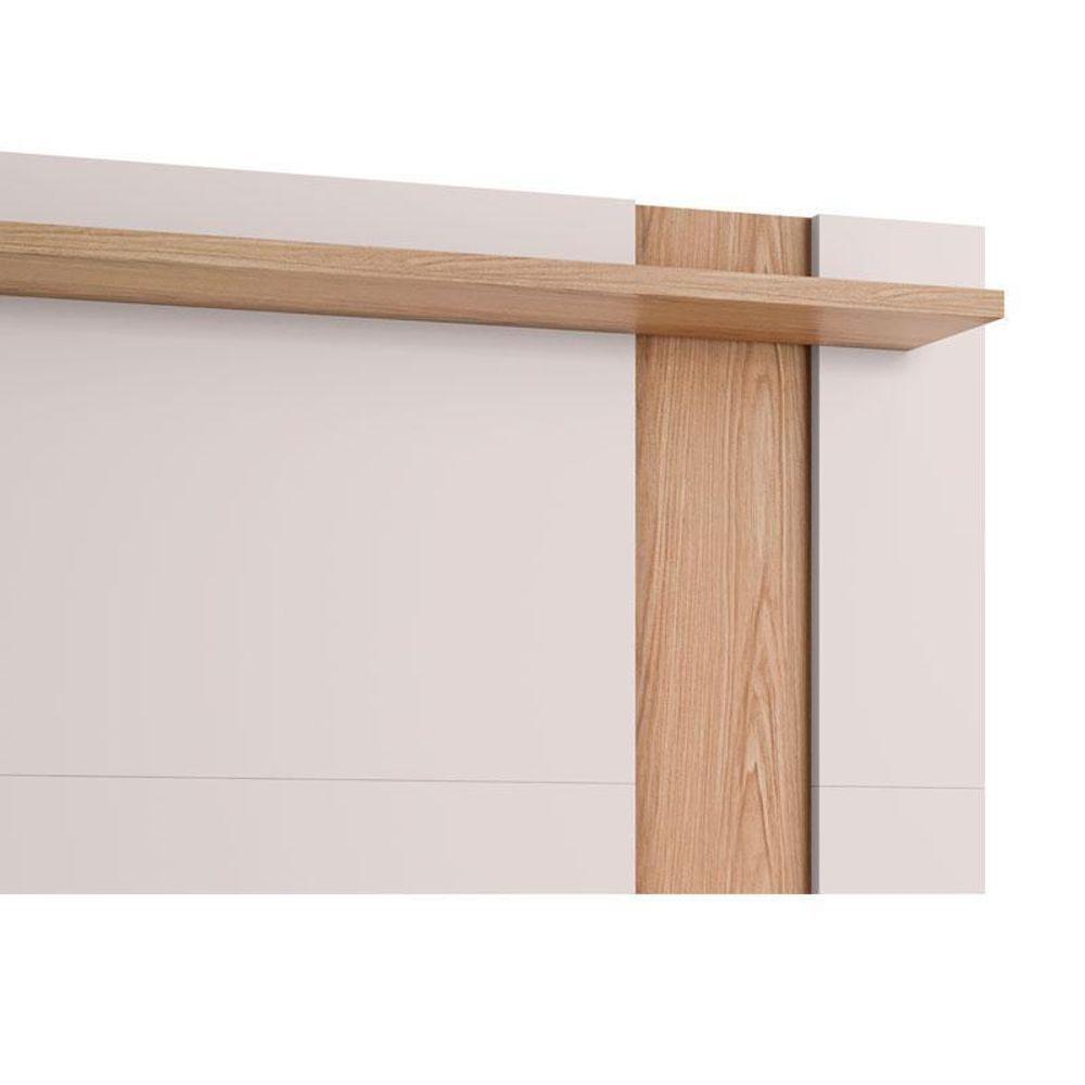 Painel Para Tv Suspenso Extensivo Ambiente Leme Off White Matte Freijó - Colibri - 5