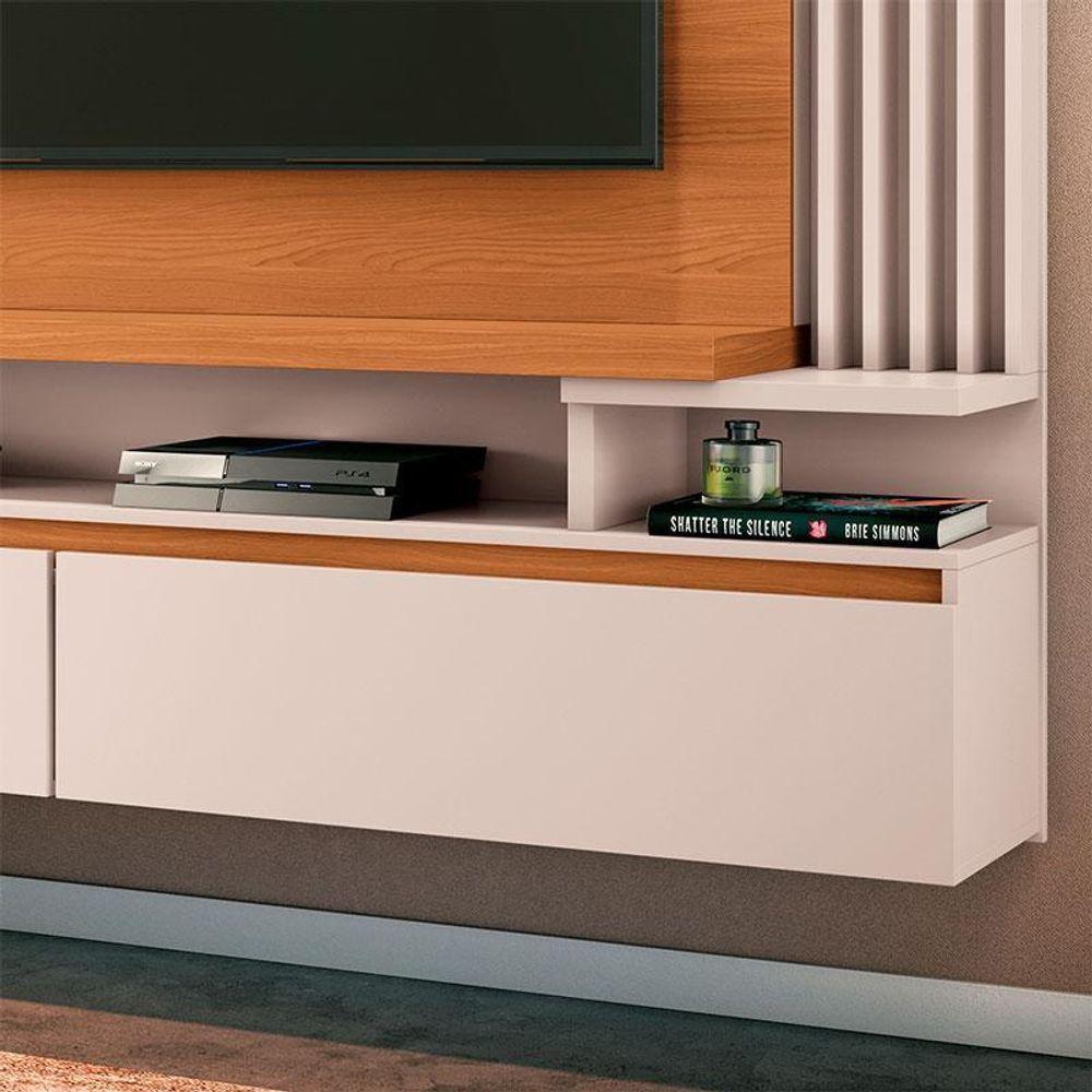 Painel Para Tv Home Suspenso Cosmo Cinamomo Off White – Hb Móveis - 4