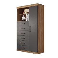 Multi-cômoda Marabá 1.6 Com Porta E 6 Gavetas Jatobá/grafite - Santos Andirá Jatobá/grafite - 1